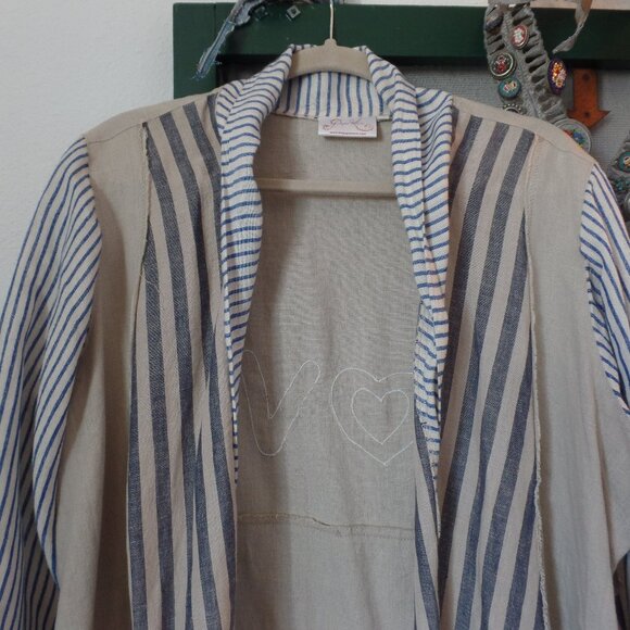 Paper Lace LOVE Kimono Linen Jacket Hi-Lo Shift OS NWOT - Picture 3 of 9
